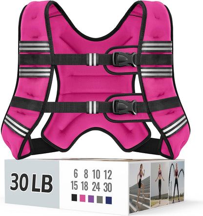 Adjustable Weighted Vest with Reflective Straps – Comfortable Rucking Vest for Walking, Running & Strength Training