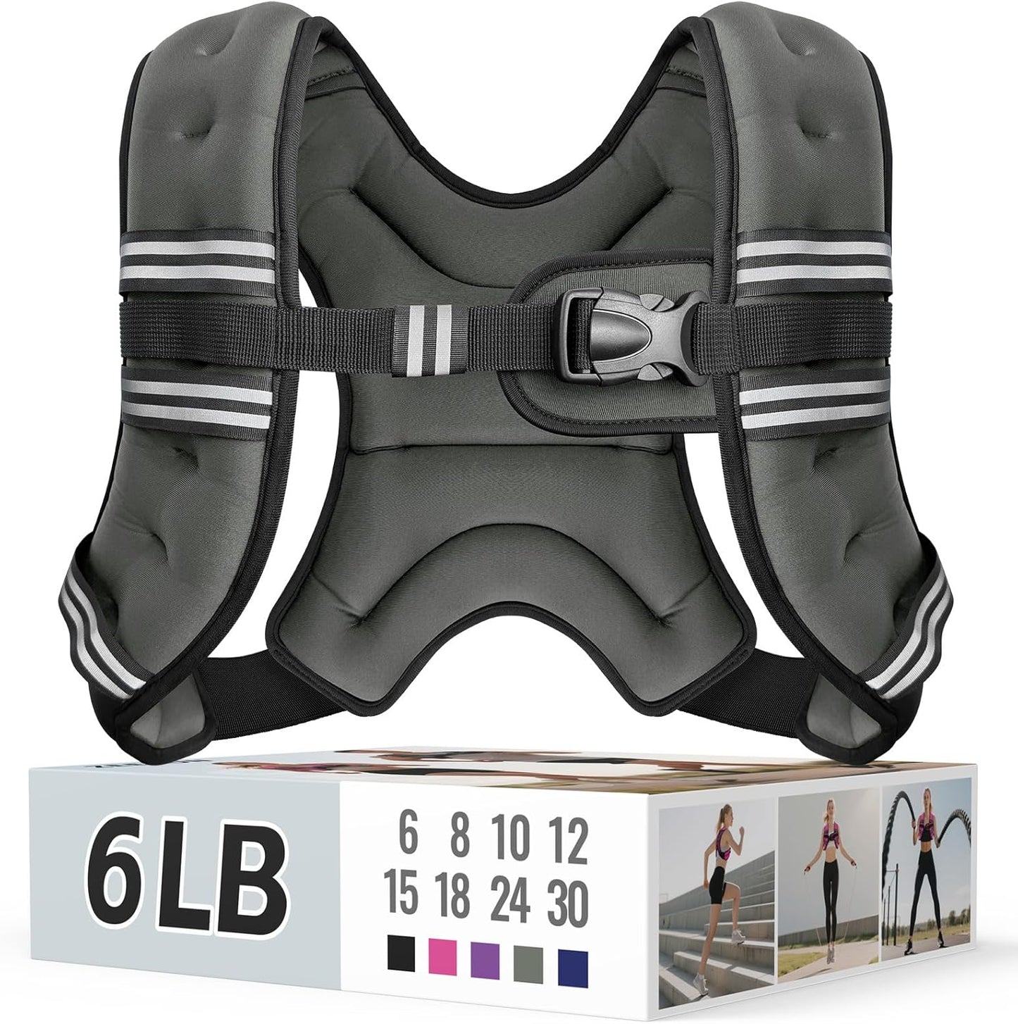 Adjustable Weighted Vest with Reflective Straps – Comfortable Rucking Vest for Walking, Running & Strength Training