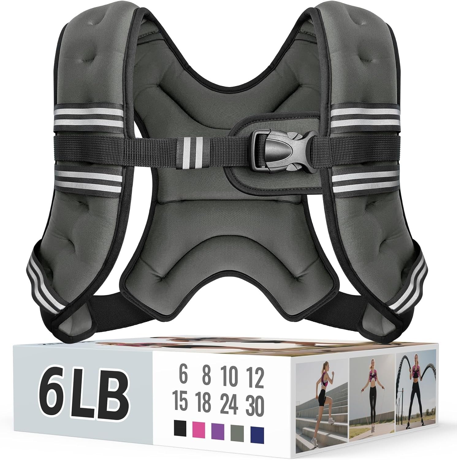 Adjustable Weighted Vest with Reflective Straps – Comfortable Rucking Vest for Walking, Running & Strength Training