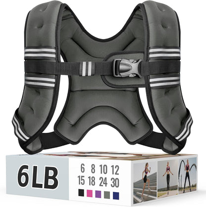 Adjustable Weighted Vest with Reflective Straps – Comfortable Rucking Vest for Walking, Running & Strength Training