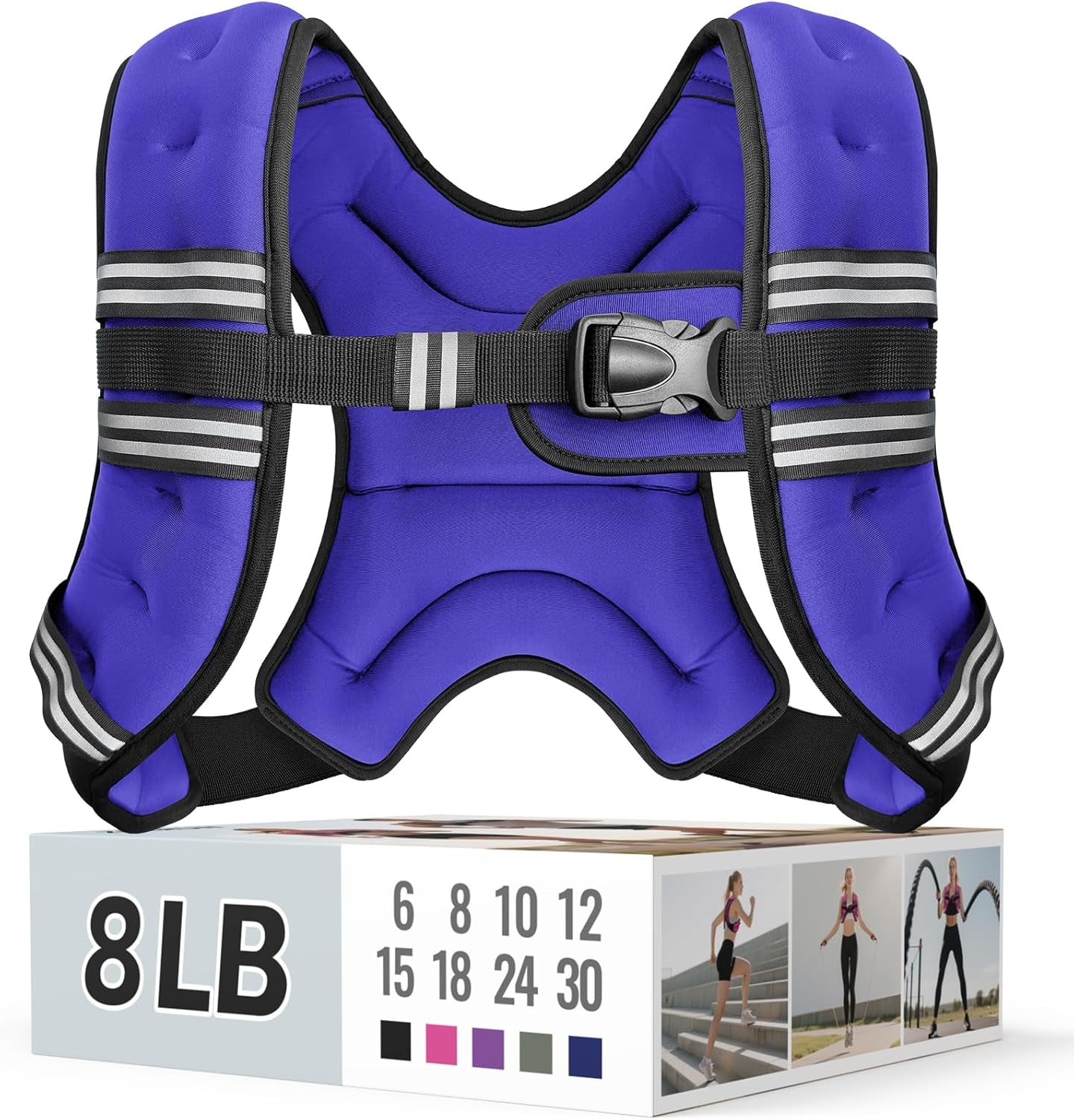 Adjustable Weighted Vest with Reflective Straps – Comfortable Rucking Vest for Walking, Running & Strength Training