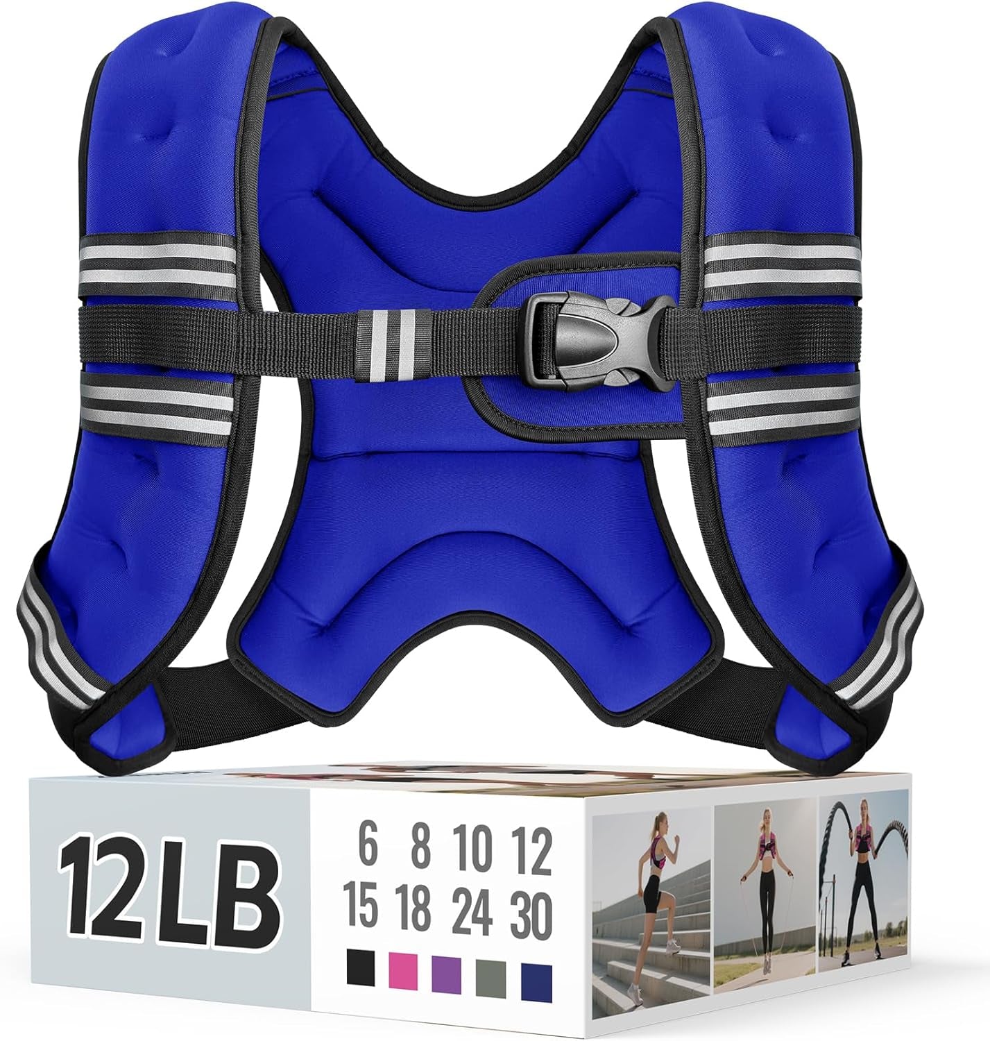 Adjustable Weighted Vest with Reflective Straps – Comfortable Rucking Vest for Walking, Running & Strength Training