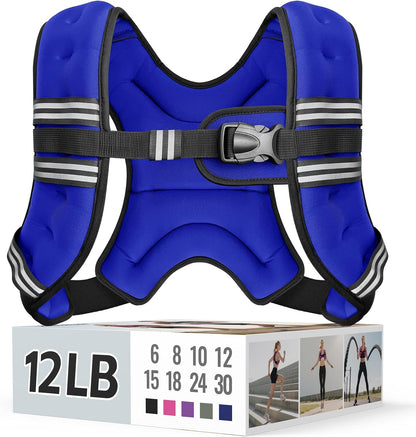 Adjustable Weighted Vest with Reflective Straps – Comfortable Rucking Vest for Walking, Running & Strength Training