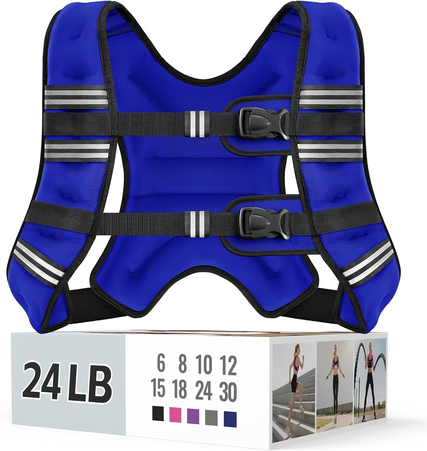 Adjustable Weighted Vest with Reflective Straps – Comfortable Rucking Vest for Walking, Running & Strength Training