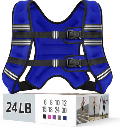 Adjustable Weighted Vest with Reflective Straps – Comfortable Rucking Vest for Walking, Running & Strength Training