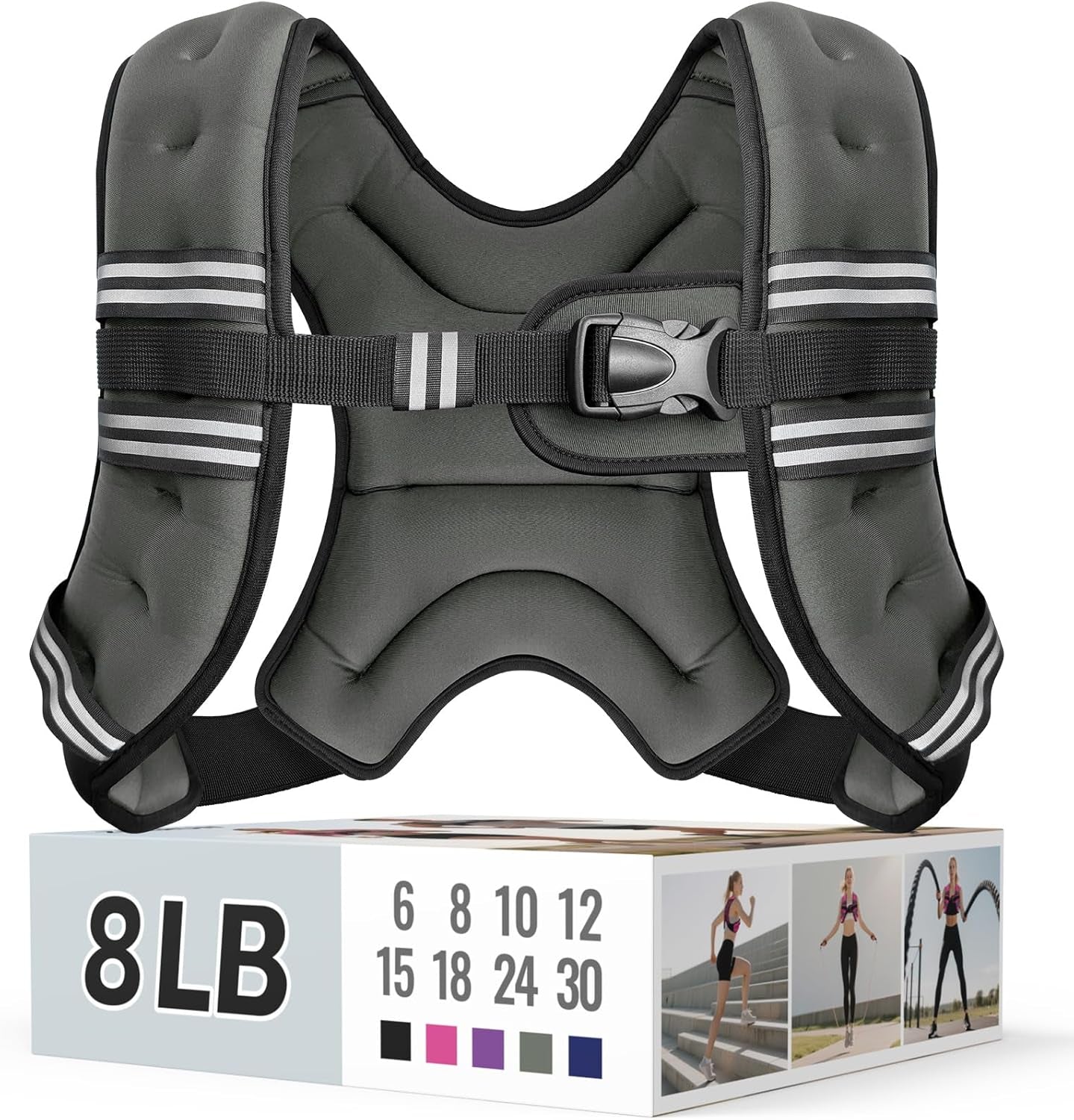 Adjustable Weighted Vest with Reflective Straps – Comfortable Rucking Vest for Walking, Running & Strength Training