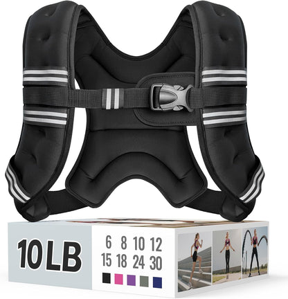 Adjustable Weighted Vest with Reflective Straps – Comfortable Rucking Vest for Walking, Running & Strength Training