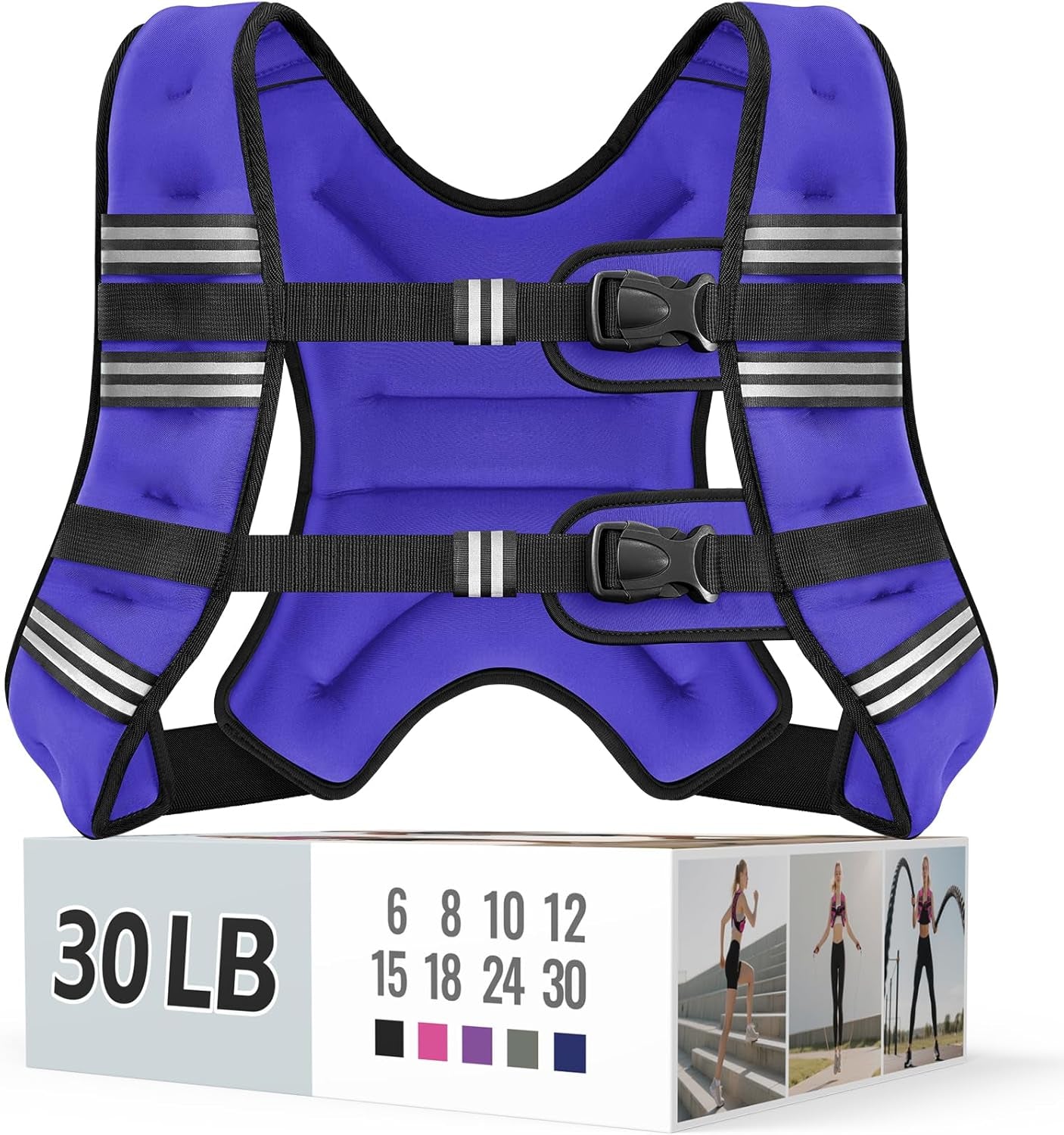 Adjustable Weighted Vest with Reflective Straps – Comfortable Rucking Vest for Walking, Running & Strength Training