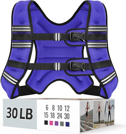 Adjustable Weighted Vest with Reflective Straps – Comfortable Rucking Vest for Walking, Running & Strength Training