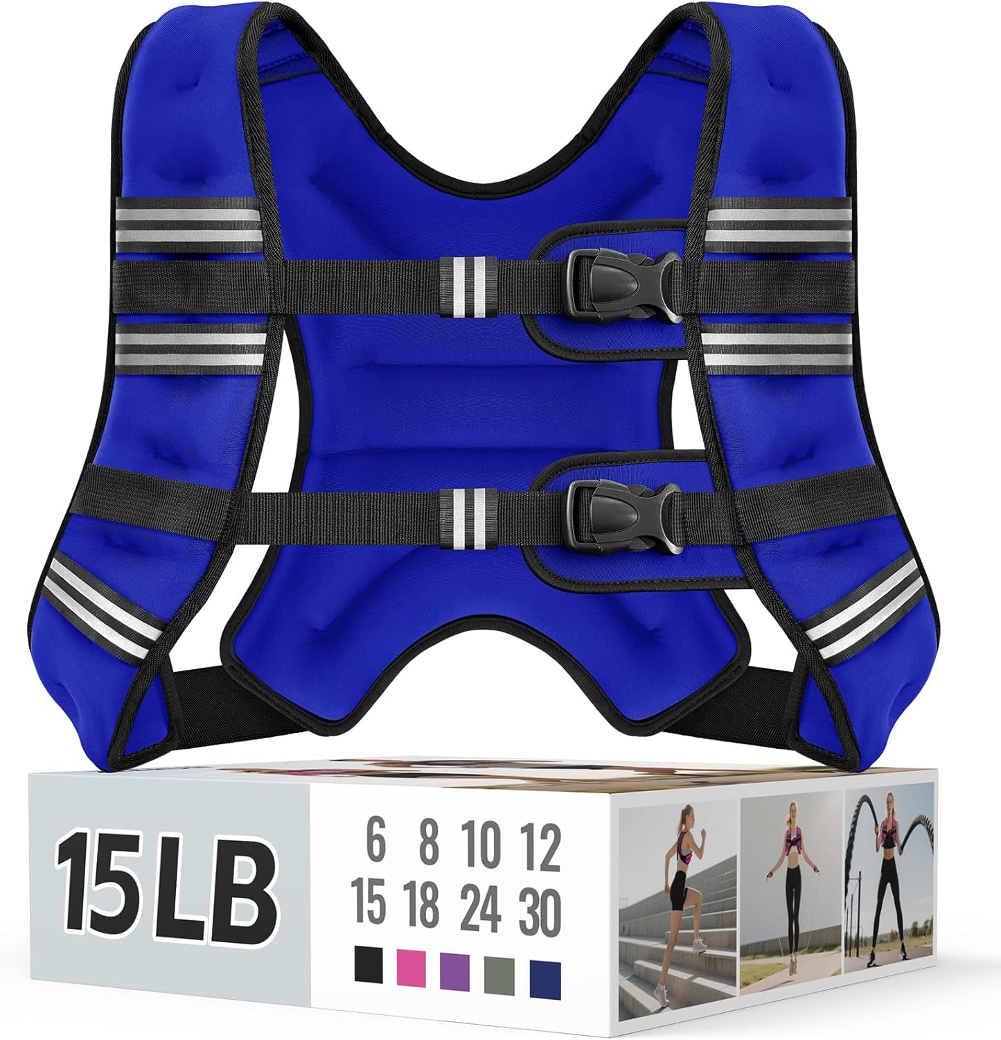 Adjustable Weighted Vest with Reflective Straps – Comfortable Rucking Vest for Walking, Running & Strength Training