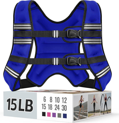 Adjustable Weighted Vest with Reflective Straps – Comfortable Rucking Vest for Walking, Running & Strength Training