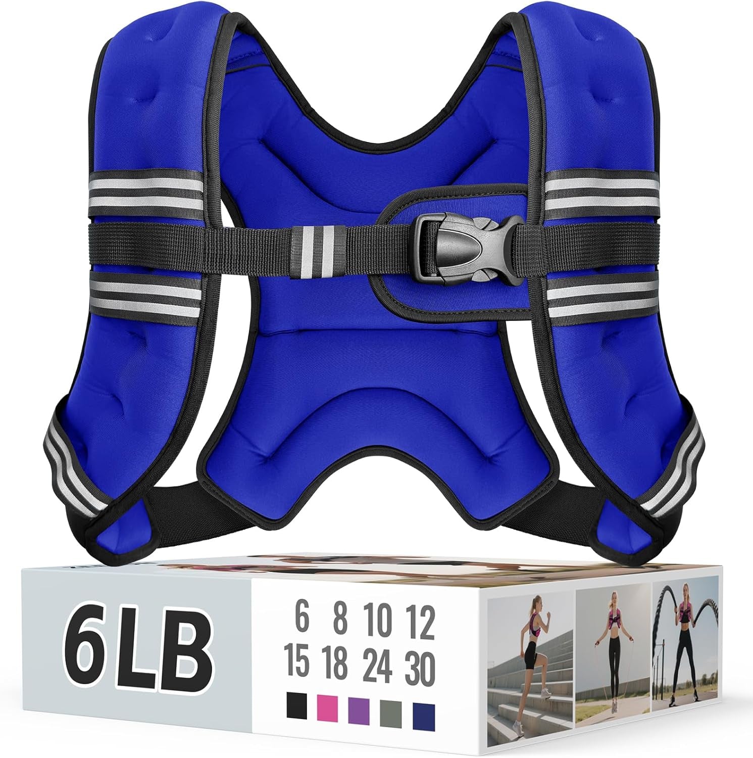 Adjustable Weighted Vest with Reflective Straps – Comfortable Rucking Vest for Walking, Running & Strength Training
