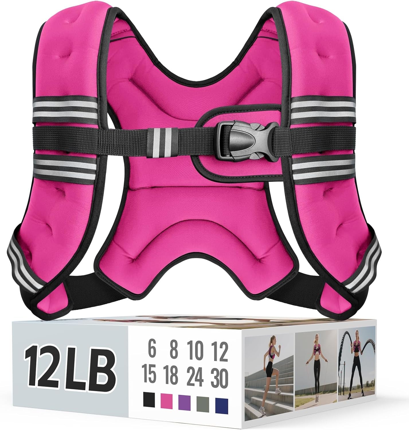 Adjustable Weighted Vest with Reflective Straps – Comfortable Rucking Vest for Walking, Running & Strength Training