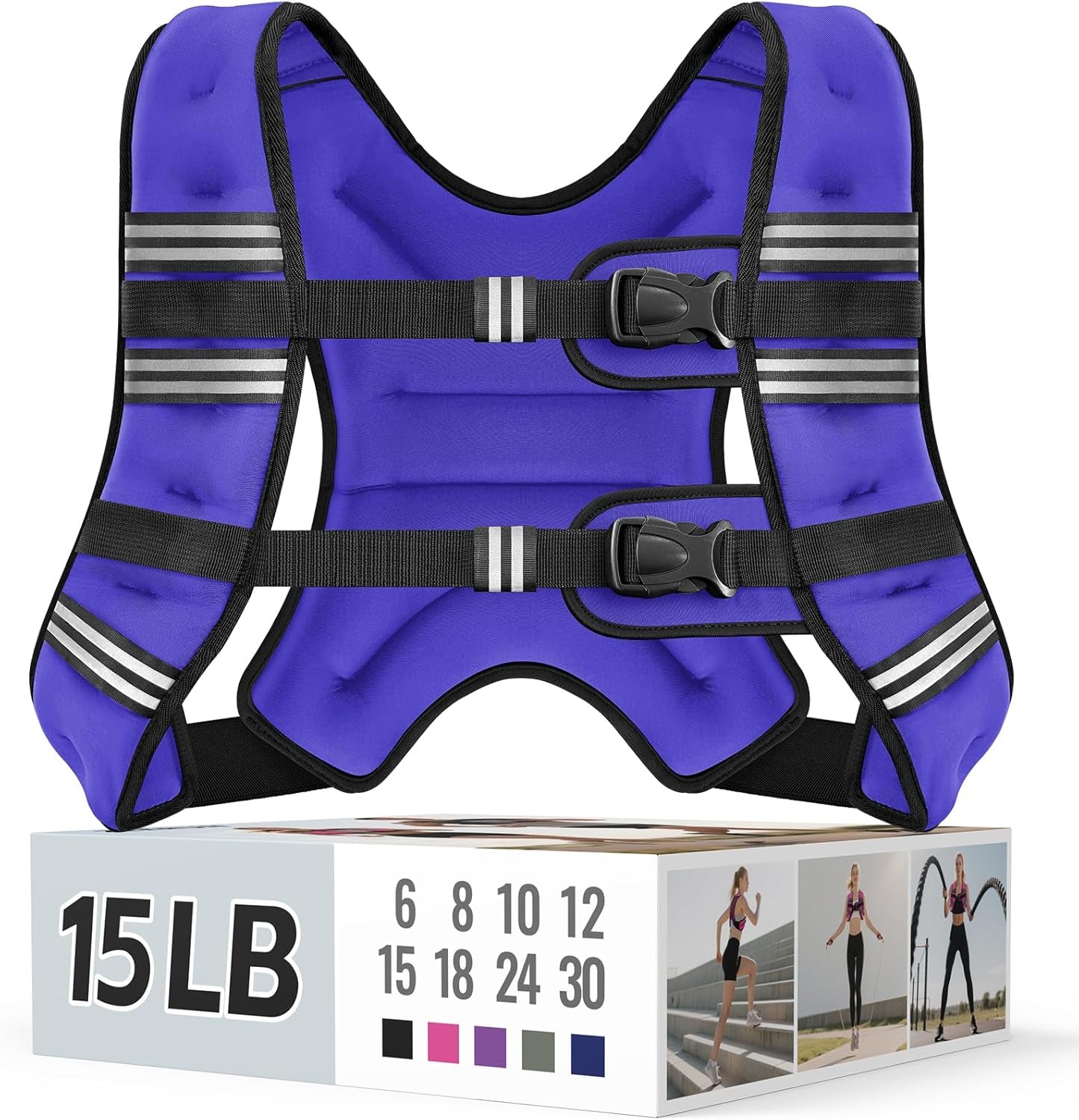 Adjustable Weighted Vest with Reflective Straps – Comfortable Rucking Vest for Walking, Running & Strength Training