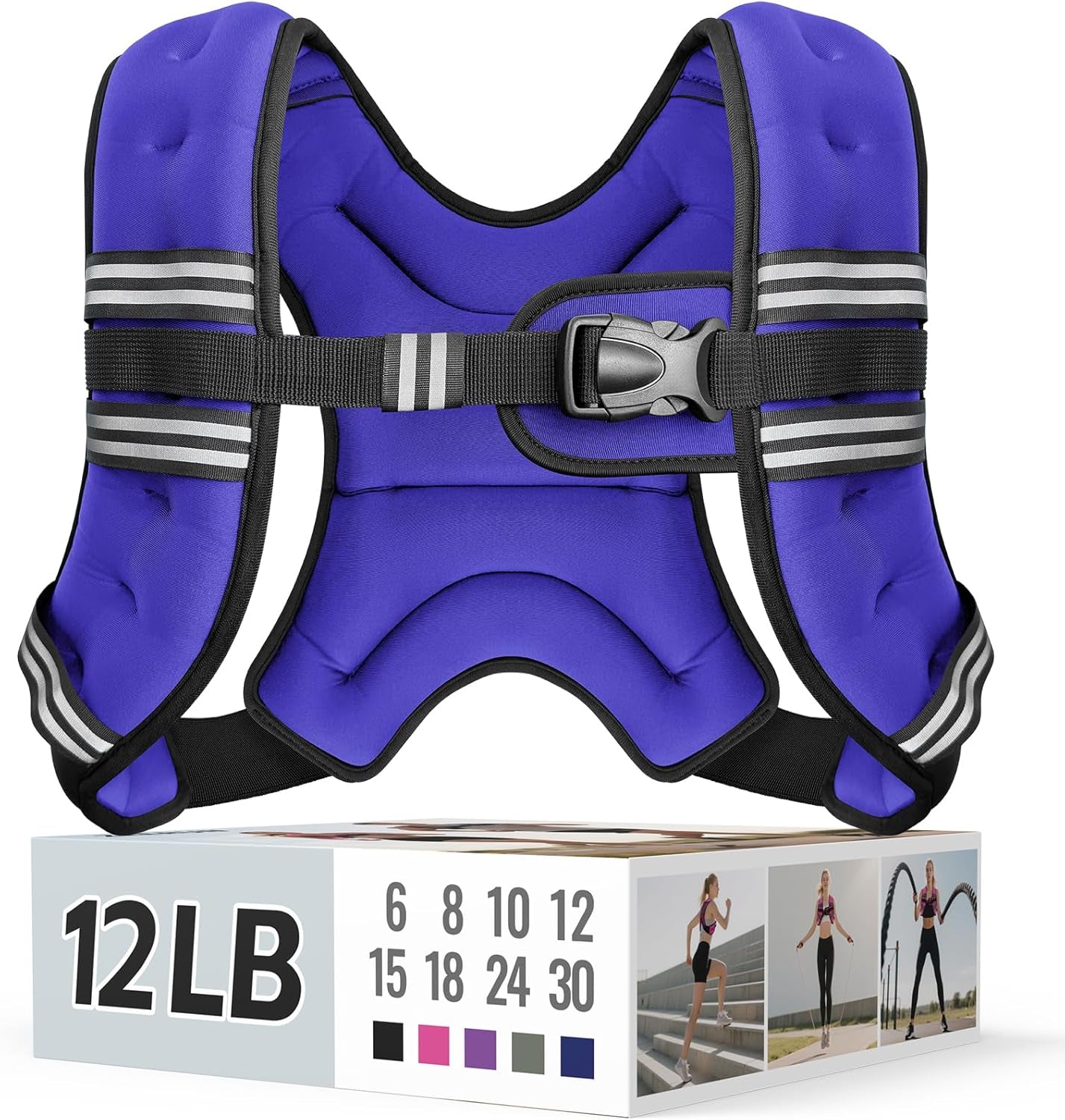 Adjustable Weighted Vest with Reflective Straps – Comfortable Rucking Vest for Walking, Running & Strength Training