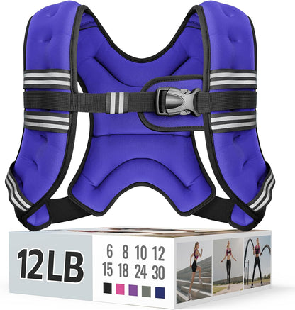 Adjustable Weighted Vest with Reflective Straps – Comfortable Rucking Vest for Walking, Running & Strength Training