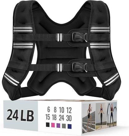 Adjustable Weighted Vest with Reflective Straps – Comfortable Rucking Vest for Walking, Running & Strength Training