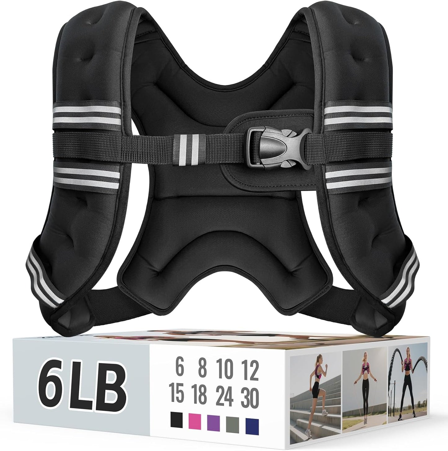 Adjustable Weighted Vest with Reflective Straps – Comfortable Rucking Vest for Walking, Running & Strength Training