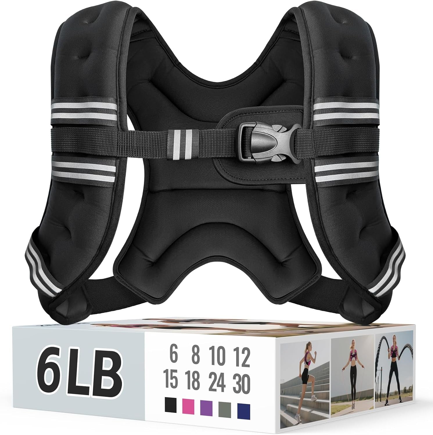 Adjustable Weighted Vest with Reflective Straps – Comfortable Rucking Vest for Walking, Running & Strength Training