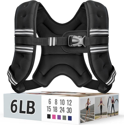 Adjustable Weighted Vest with Reflective Straps – Comfortable Rucking Vest for Walking, Running & Strength Training