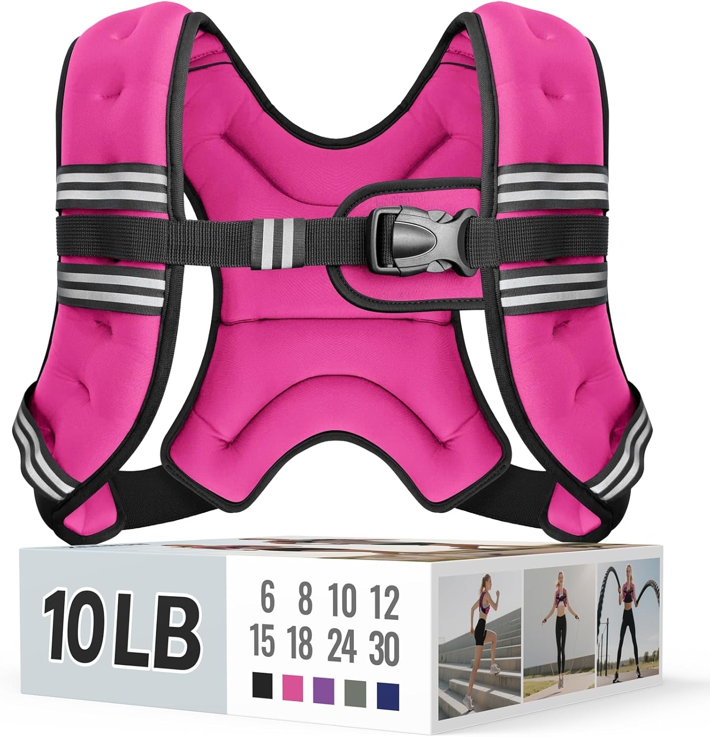 Adjustable Weighted Vest with Reflective Straps – Comfortable Rucking Vest for Walking, Running & Strength Training