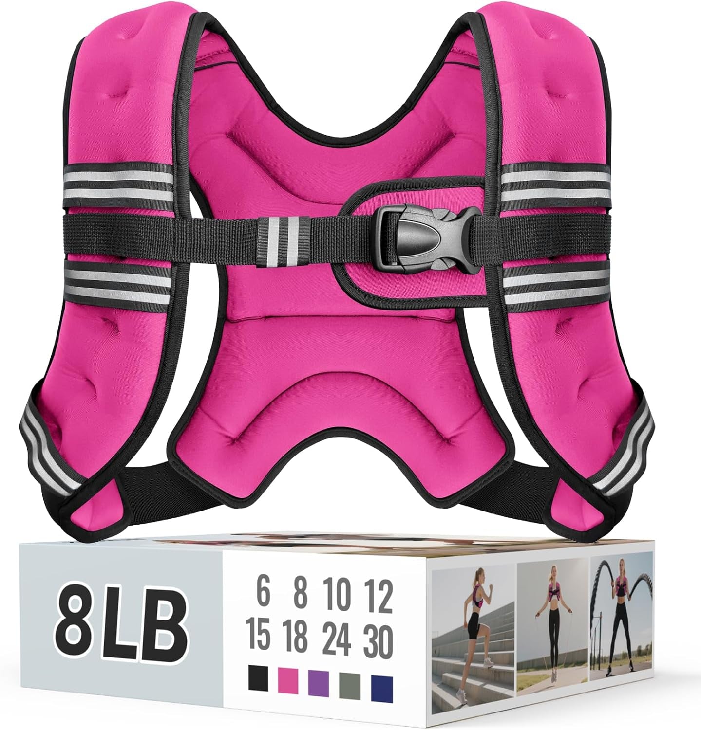 Adjustable Weighted Vest with Reflective Straps – Comfortable Rucking Vest for Walking, Running & Strength Training