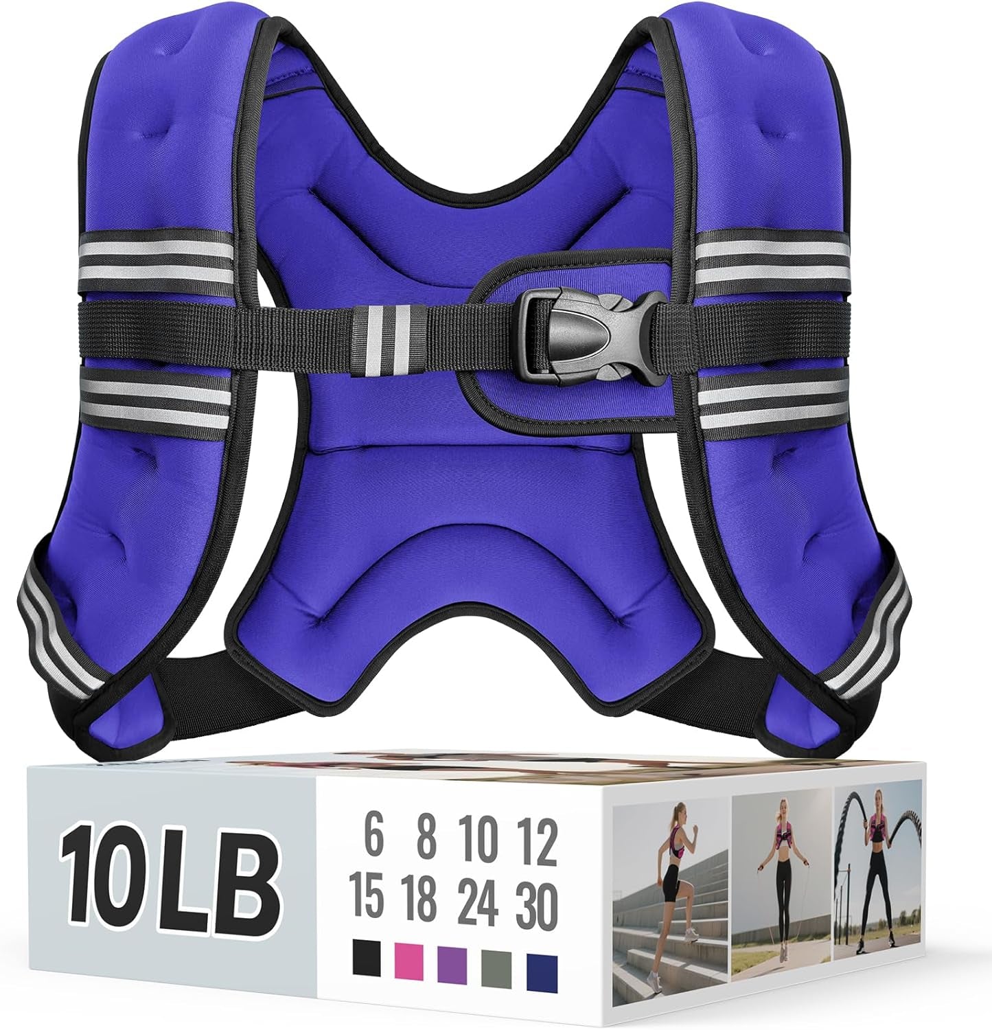 Adjustable Weighted Vest with Reflective Straps – Comfortable Rucking Vest for Walking, Running & Strength Training