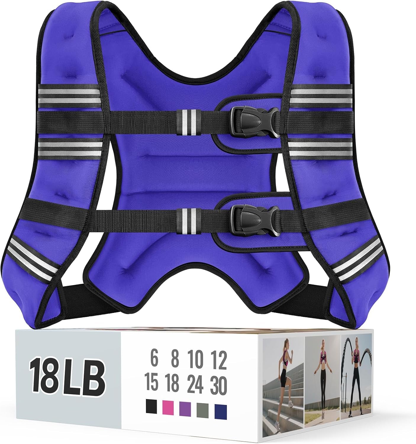 Adjustable Weighted Vest with Reflective Straps – Comfortable Rucking Vest for Walking, Running & Strength Training