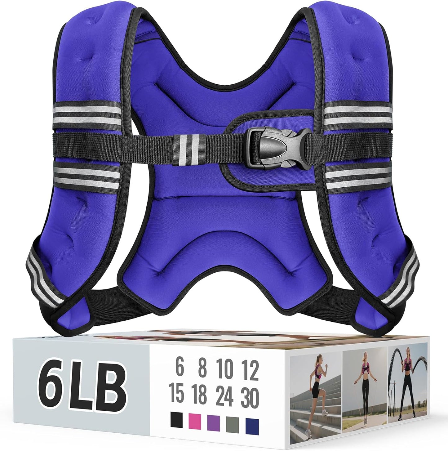 Adjustable Weighted Vest with Reflective Straps – Comfortable Rucking Vest for Walking, Running & Strength Training