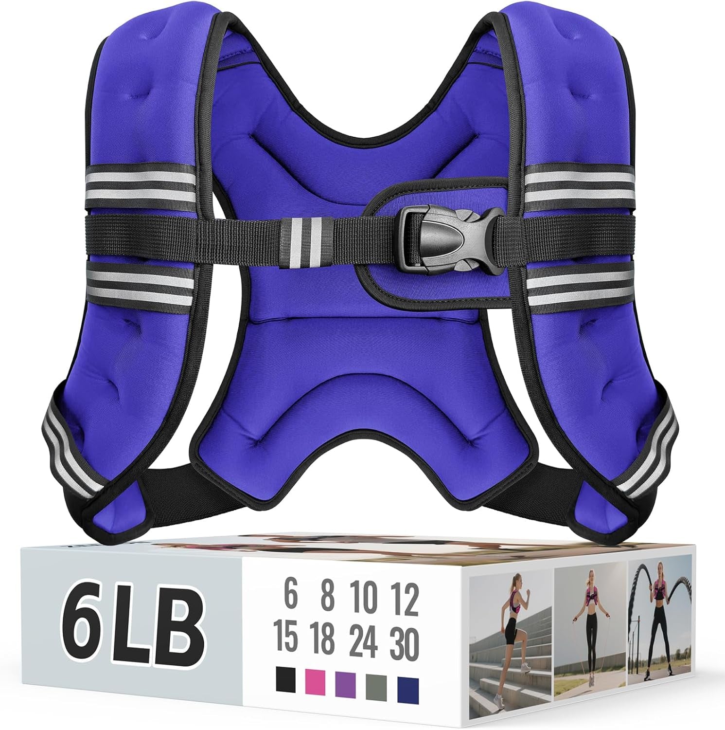 Adjustable Weighted Vest with Reflective Straps – Comfortable Rucking Vest for Walking, Running & Strength Training