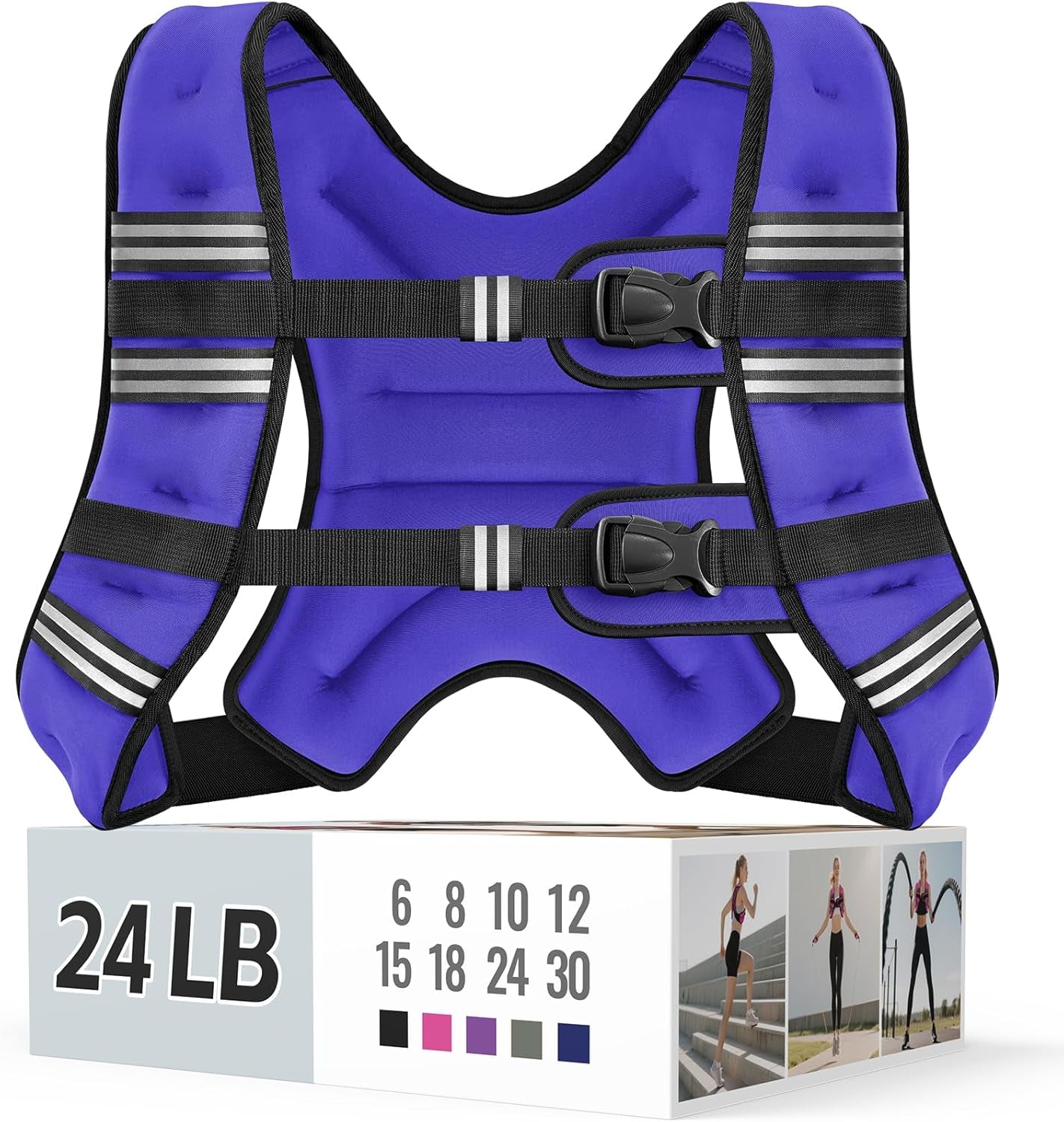 Adjustable Weighted Vest with Reflective Straps – Comfortable Rucking Vest for Walking, Running & Strength Training