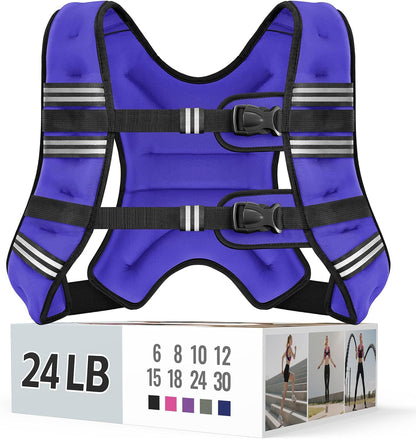 Adjustable Weighted Vest with Reflective Straps – Comfortable Rucking Vest for Walking, Running & Strength Training