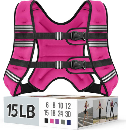 Adjustable Weighted Vest with Reflective Straps – Comfortable Rucking Vest for Walking, Running & Strength Training