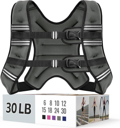 Adjustable Weighted Vest with Reflective Straps – Comfortable Rucking Vest for Walking, Running & Strength Training