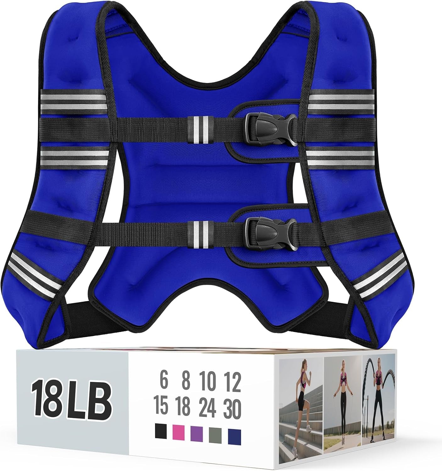 Adjustable Weighted Vest with Reflective Straps – Comfortable Rucking Vest for Walking, Running & Strength Training