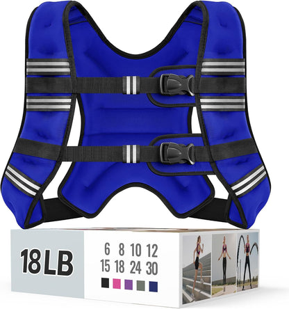 Adjustable Weighted Vest with Reflective Straps – Comfortable Rucking Vest for Walking, Running & Strength Training