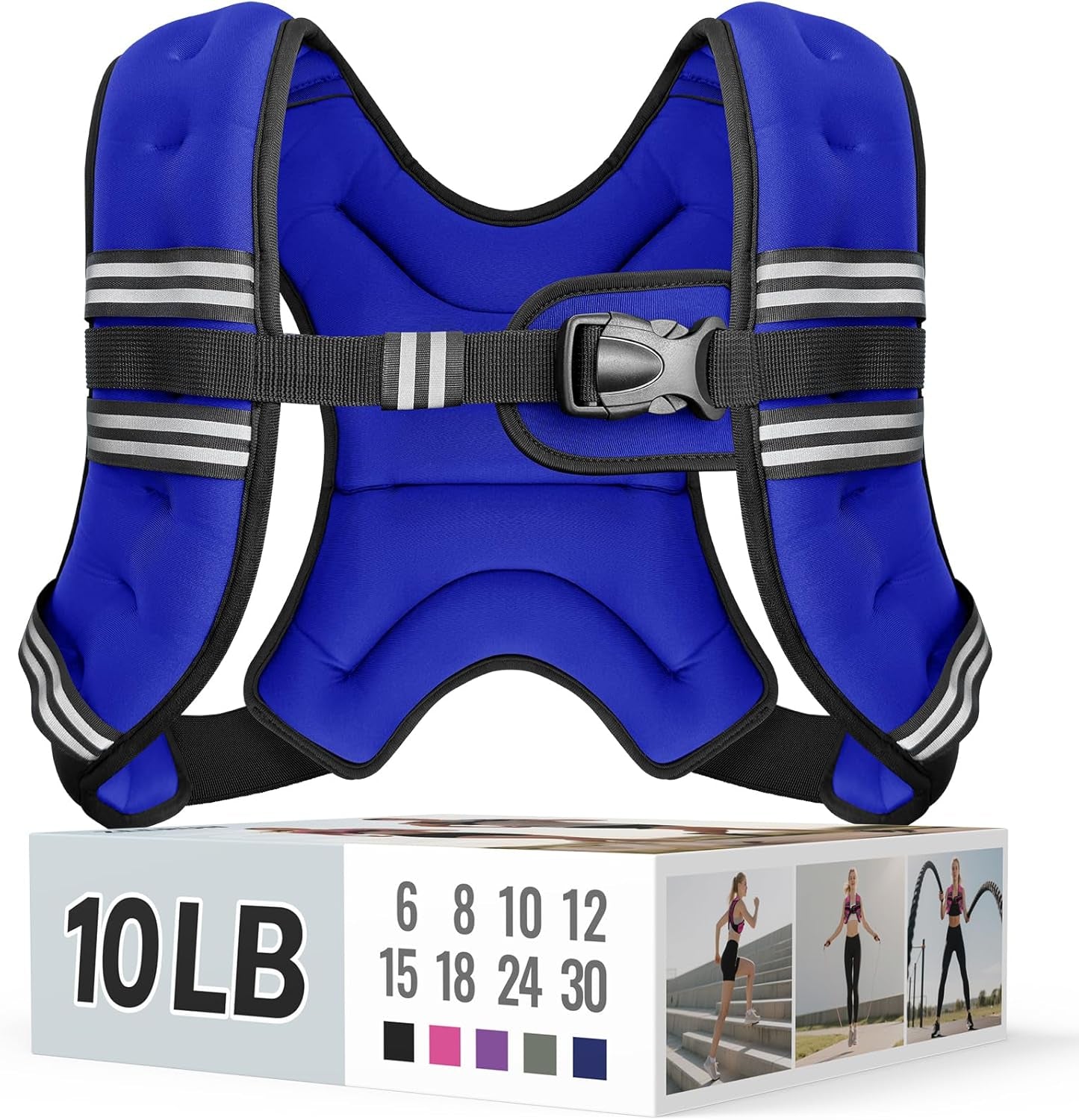 Adjustable Weighted Vest with Reflective Straps – Comfortable Rucking Vest for Walking, Running & Strength Training