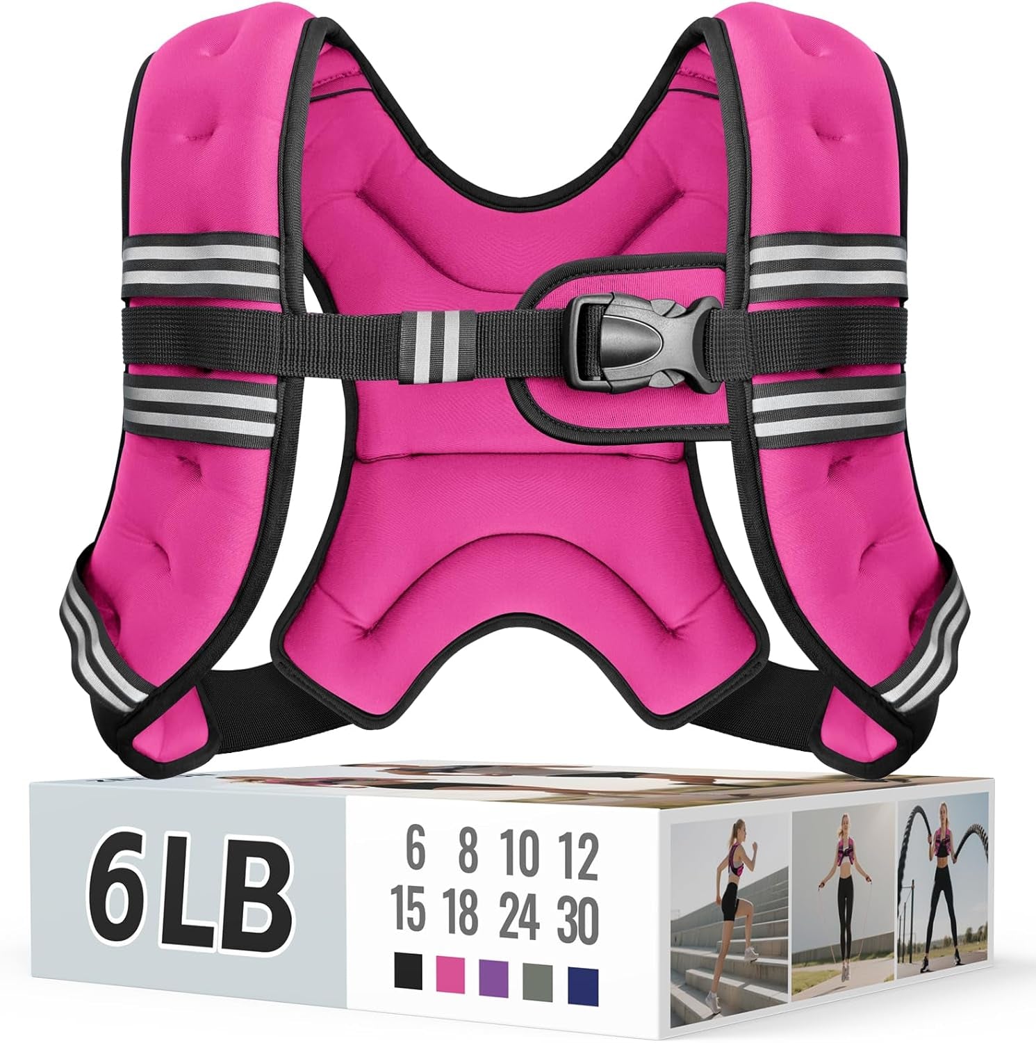 Adjustable Weighted Vest with Reflective Straps – Comfortable Rucking Vest for Walking, Running & Strength Training