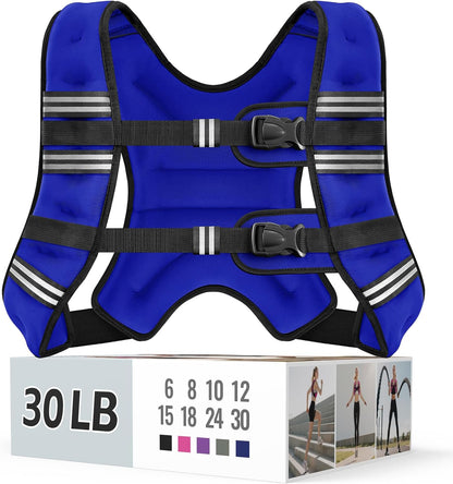 Adjustable Weighted Vest with Reflective Straps – Comfortable Rucking Vest for Walking, Running & Strength Training